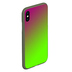 Чехол iPhone XS Max матовый Кислотная, цвет: 3D-темно-зеленый — фото 2