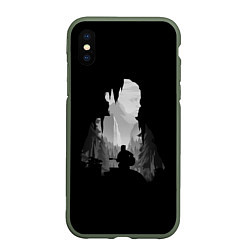 Чехол iPhone XS Max матовый THE LAST OF US, цвет: 3D-темно-зеленый
