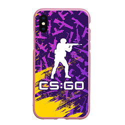 Чехол iPhone XS Max матовый CS GO КС ГО, цвет: 3D-розовый