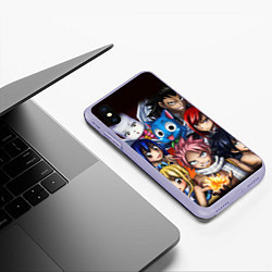 Чехол iPhone XS Max матовый FAIRY TAIL ХВОСТ ФЕИ, цвет: 3D-светло-сиреневый — фото 2