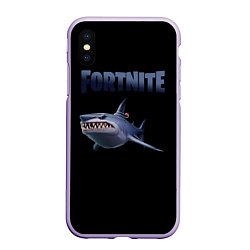 Чехол iPhone XS Max матовый Loot Shark Fortnite, цвет: 3D-светло-сиреневый