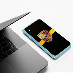Чехол iPhone XS Max матовый PORSCHE, цвет: 3D-мятный — фото 2