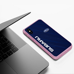 Чехол iPhone XS Max матовый SUBARU, цвет: 3D-розовый — фото 2