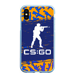 Чехол iPhone XS Max матовый CS GO КС ГО, цвет: 3D-голубой