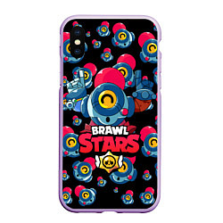 Чехол iPhone XS Max матовый NANI Brawl Stars, цвет: 3D-сиреневый