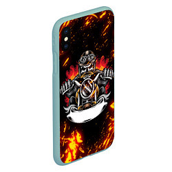 Чехол iPhone XS Max матовый Fire Biker Z, цвет: 3D-мятный — фото 2