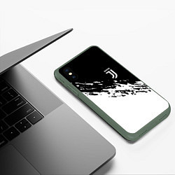 Чехол iPhone XS Max матовый JUVENTUS, цвет: 3D-темно-зеленый — фото 2