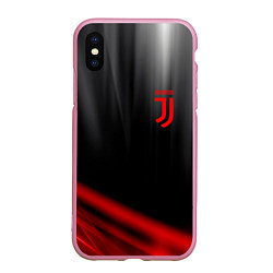 Чехол iPhone XS Max матовый JUVENTUS, цвет: 3D-розовый