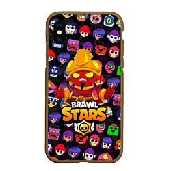 Чехол iPhone XS Max матовый BRAWL STARS EVIL GENE ДЖИН, цвет: 3D-коричневый