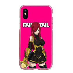 Чехол iPhone XS Max матовый FAIRY TAIL ХВОСТ ФЕИ, цвет: 3D-розовый