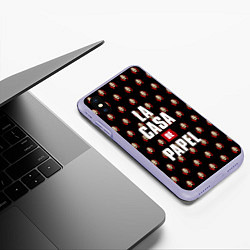 Чехол iPhone XS Max матовый БУМАЖНЫЙ ДОМ, цвет: 3D-светло-сиреневый — фото 2