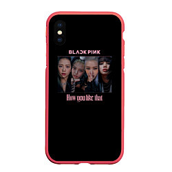 Чехол iPhone XS Max матовый BLACKPINK, цвет: 3D-красный