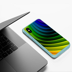 Чехол iPhone XS Max матовый Color 2058, цвет: 3D-мятный — фото 2