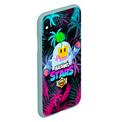 Чехол iPhone XS Max матовый BRAWL STARS SPROUT СПРАУТ, цвет: 3D-мятный — фото 2