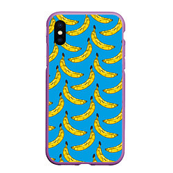 Чехол iPhone XS Max матовый Go Bananas, цвет: 3D-фиолетовый