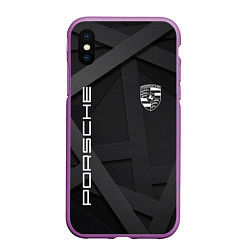 Чехол iPhone XS Max матовый PORSCHE, цвет: 3D-фиолетовый