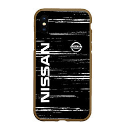 Чехол iPhone XS Max матовый NISSAN, цвет: 3D-коричневый