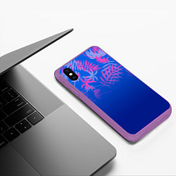Чехол iPhone XS Max матовый ТРОПИКИ, цвет: 3D-фиолетовый — фото 2