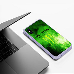 Чехол iPhone XS Max матовый MONSTER ENERGY, цвет: 3D-светло-сиреневый — фото 2