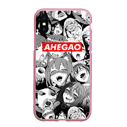 Чехол iPhone XS Max матовый AHEGAO АХЕГАО, цвет: 3D-розовый