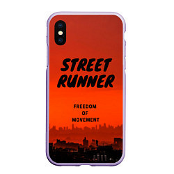 Чехол iPhone XS Max матовый Street runner, цвет: 3D-светло-сиреневый