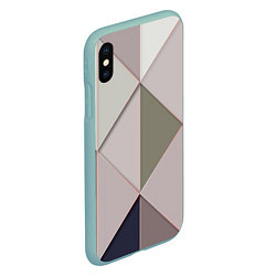 Чехол iPhone XS Max матовый Треугольники, цвет: 3D-мятный — фото 2
