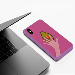 Чехол iPhone XS Max матовый Avocado, цвет: 3D-фиолетовый — фото 2