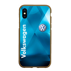 Чехол iPhone XS Max матовый VOLKSWAGEN, цвет: 3D-коричневый