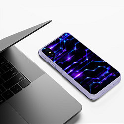 Чехол iPhone XS Max матовый Технологии будущее нано броня, цвет: 3D-светло-сиреневый — фото 2