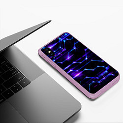 Чехол iPhone XS Max матовый Технологии будущее нано броня, цвет: 3D-сиреневый — фото 2