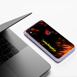 Чехол iPhone XS Max матовый CYBERPUNK 2077, цвет: 3D-светло-сиреневый — фото 2