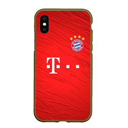 Чехол iPhone XS Max матовый BAYERN MUNCHEN, цвет: 3D-коричневый