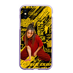 Чехол iPhone XS Max матовый Billie Eilish, цвет: 3D-светло-сиреневый