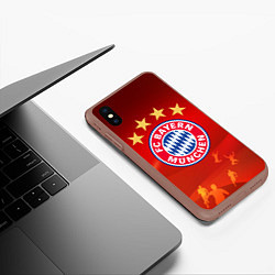 Чехол iPhone XS Max матовый BAYERN MUNCHEN, цвет: 3D-коричневый — фото 2