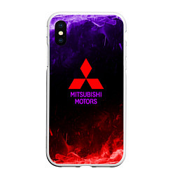 Чехол iPhone XS Max матовый Mitsubishi, цвет: 3D-белый