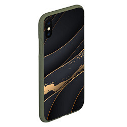 Чехол iPhone XS Max матовый Black gold, цвет: 3D-темно-зеленый — фото 2