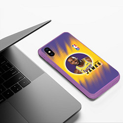Чехол iPhone XS Max матовый LeBron James, цвет: 3D-фиолетовый — фото 2