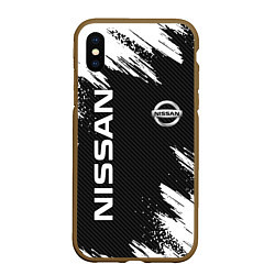 Чехол iPhone XS Max матовый NISSAN, цвет: 3D-коричневый