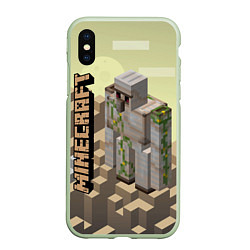 Чехол iPhone XS Max матовый Minecraft, цвет: 3D-салатовый