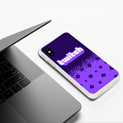 Чехол iPhone XS Max матовый TWITCH ТВИЧ, цвет: 3D-белый — фото 2