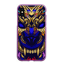 Чехол iPhone XS Max матовый Король волков, цвет: 3D-фиолетовый