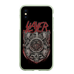 Чехол iPhone XS Max матовый Slayer, цвет: 3D-салатовый