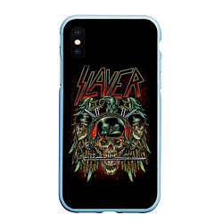 Чехол iPhone XS Max матовый Slayer, цвет: 3D-голубой