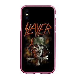 Чехол iPhone XS Max матовый Slayer, цвет: 3D-малиновый