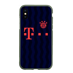 Чехол iPhone XS Max матовый FC Bayern Munchen, цвет: 3D-темно-зеленый