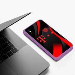 Чехол iPhone XS Max матовый FC Bayern Munchen, цвет: 3D-фиолетовый — фото 2