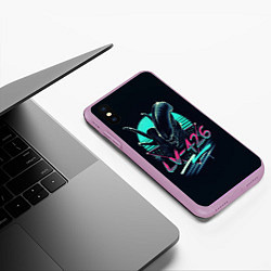 Чехол iPhone XS Max матовый The Alien, цвет: 3D-сиреневый — фото 2