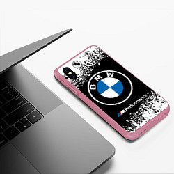 Чехол iPhone XS Max матовый BMW БМВ, цвет: 3D-малиновый — фото 2