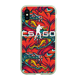 Чехол iPhone XS Max матовый CS GO, цвет: 3D-салатовый