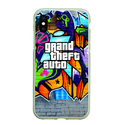 Чехол iPhone XS Max матовый GTA, цвет: 3D-салатовый